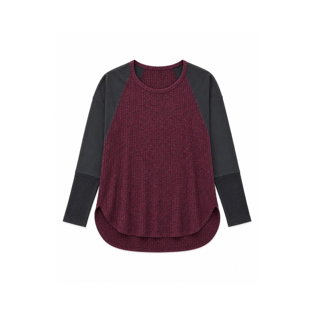 LUKKA Lux Mesh Ribbed Long Tunic Top Activewear T-Shirt